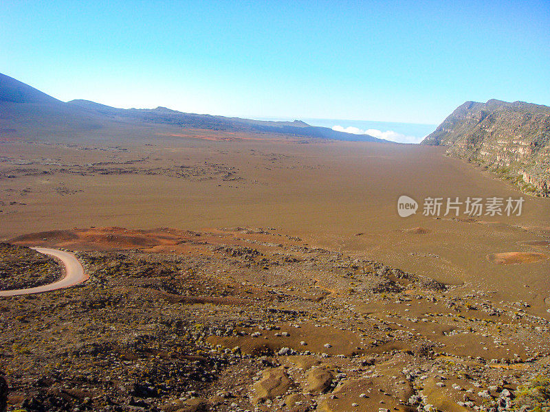 留尼汪岛。Piton de la Fournaise附近的沙地